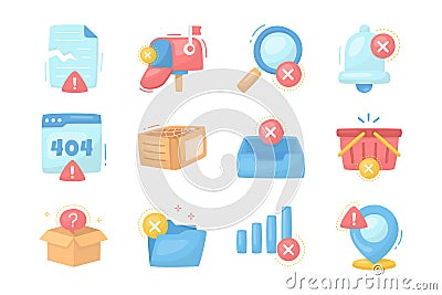 Vector illustration set of empty state related objects. Vector Illustration