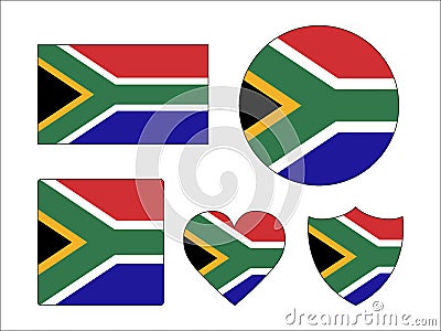 Set of Flags of South Africa Vector Illustration