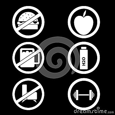 Vector illustration set: healthy life Vector Illustration