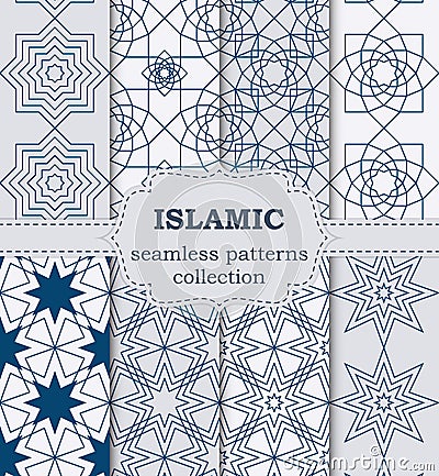 Vector illustration of a set of seamless patterns Islamic Vector Illustration