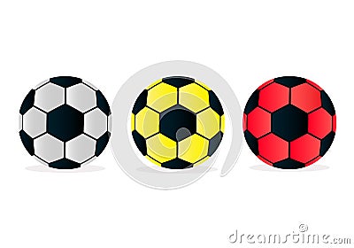 Vector illustration set soccer balls on white background Stock Photo