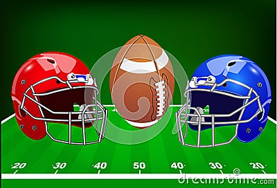 Vector illustration. Set of sport equipment. American football. Vector Illustration