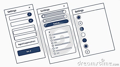 Settings interface screen, user preferences and app options vector design Generative AI Vector Illustration