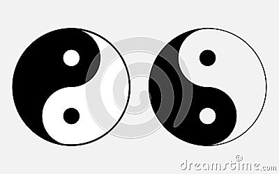 Vector illustration of the sign of Chinese philosophy of the symbol of Confucianism, icons symbolizing the unity of Yin and Yang b Cartoon Illustration