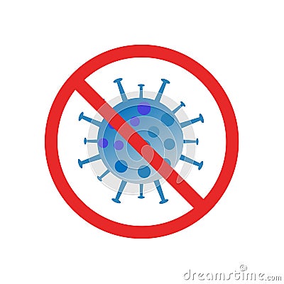 Vector illustration of a sign prohibiting coronavirus infection Vector Illustration