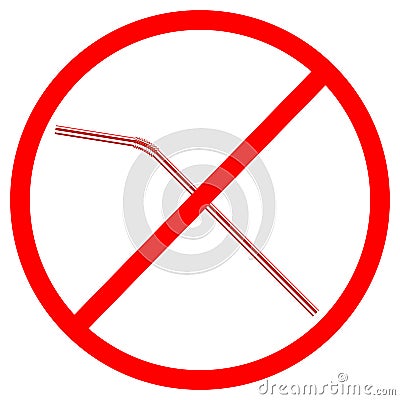 No plastic drinking straw Vector Illustration