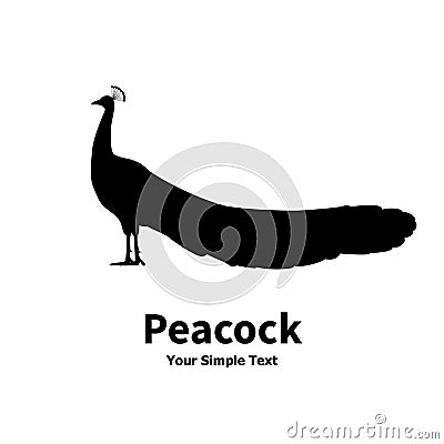 Vector illustration of a silhouette of a peacock Vector Illustration