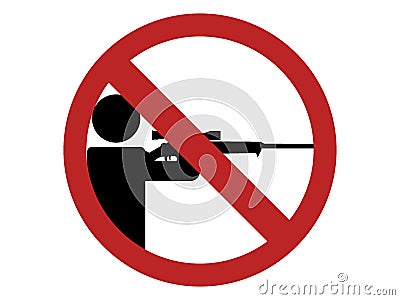 Silhouette picture of a forbidden hunting icon Vector Illustration
