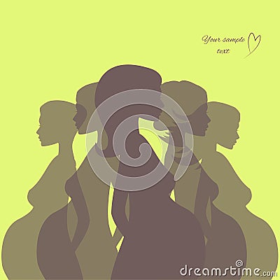 Vector illustration of Silhouette pregnant woman Vector Illustration