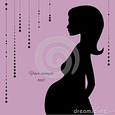 Vector illustration of Silhouette pregnant woman Vector Illustration