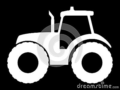 Tractor silhouette on a dark background Vector Illustration