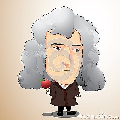 Vector illustration - Sir Isaac Newton Vector Illustration