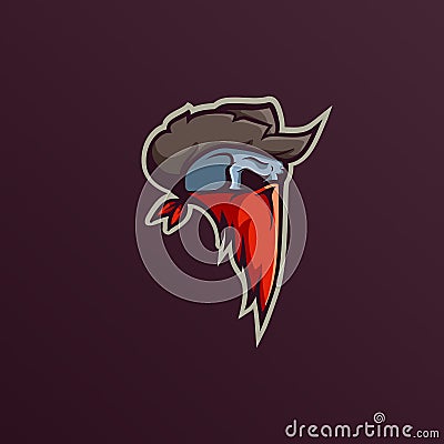 Vector illustration of skull bandit. Mascot logo design template Vector Illustration