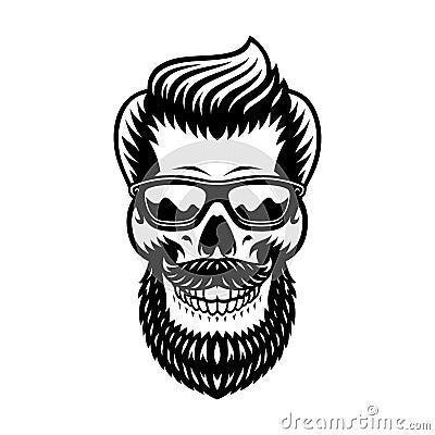 Vector illustration skull with a beard Vector Illustration