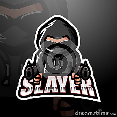 Slayer mascot esport logo design Vector Illustration