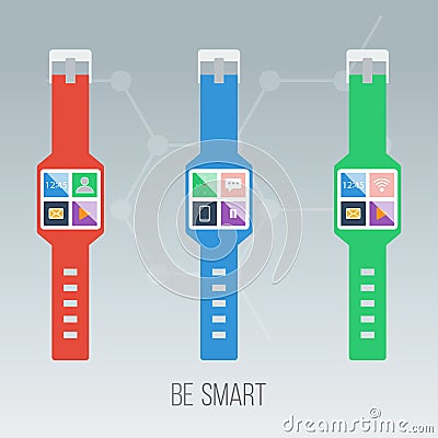 Vector illustration of smart watches Vector Illustration