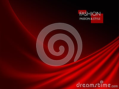 Vector illustration of smooth elegant luxury red silk or satin texture. Vector Illustration