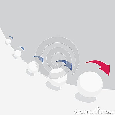 Snowball effect with arrows Vector Illustration