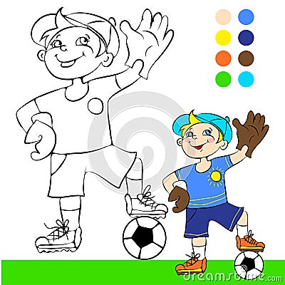 Vector illustration, soccer player, cartoon Vector Illustration