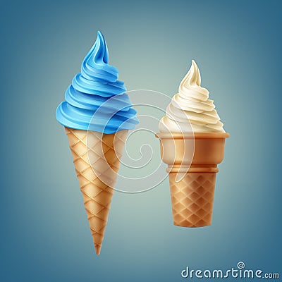 Soft ice cream Vector Illustration