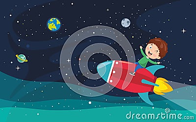 Vector Illustration Of Space Background Vector Illustration