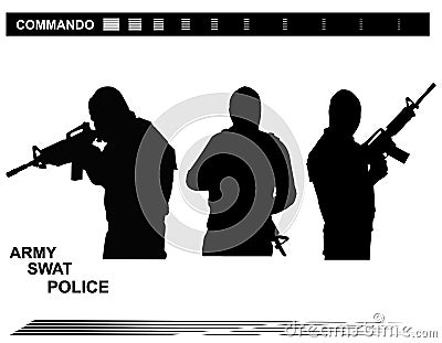 Vector illustration Special Forces SWAT Team Police Vector Illustration