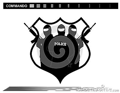 Vector illustration Special Forces SWAT Team Police Vector Illustration