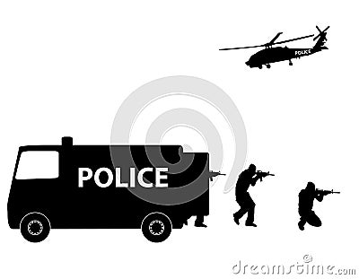 Vector illustration Special Forces SWAT Team Police Vector Illustration