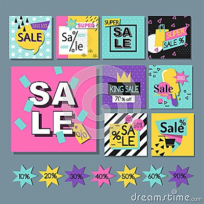 Vector illustration special offer big sale flayer card template special spring discount promotion poster. Vector Illustration