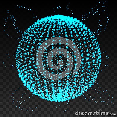 Vector Illustration. The Sphere Consisting of Points. 3D Grid Design. Networks Globe. Technology Concept. Vector Illustration