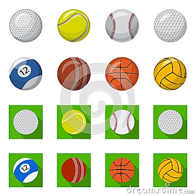 Vector illustration of sport and ball logo. Set of sport and athletic stock symbol for web. Vector Illustration