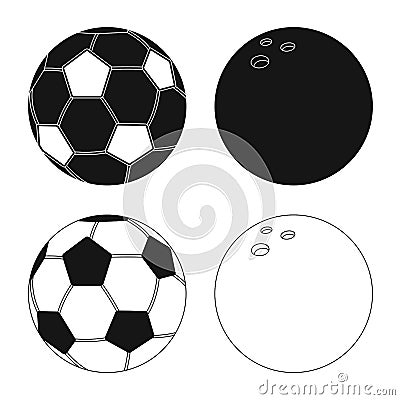 Vector design of sport and ball symbol. Set of sport and athletic stock symbol for web. Vector Illustration