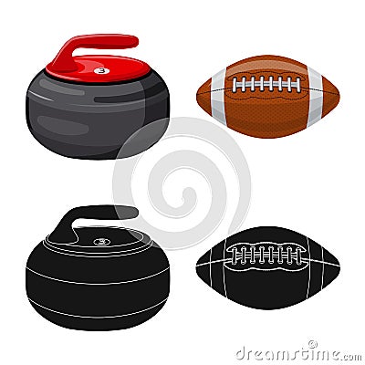 Vector design of sport and ball icon. Set of sport and athletic stock symbol for web. Vector Illustration