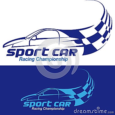 Sport car racing symbol. Vector Illustration