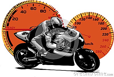 Vector illustration Sport superbike motorcycle with struments Vector Illustration