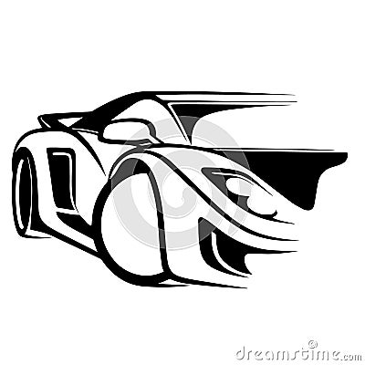 Vector illustration of sports car logo template, cool, luxurious and elegant. Cartoon Illustration