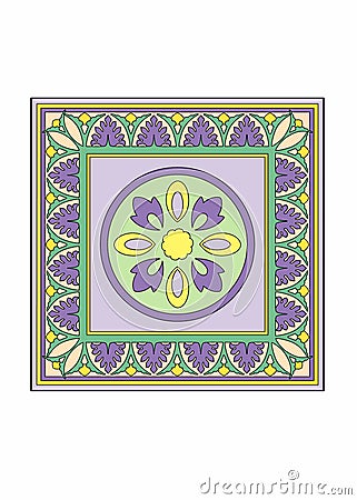 Square with purple circular pattern Vector Illustration