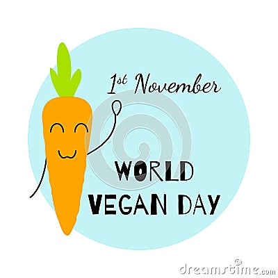 Vector illustration for 1st November World Vegan Day in a flat style. Design template poster, banner, flayer,greeting Vector Illustration