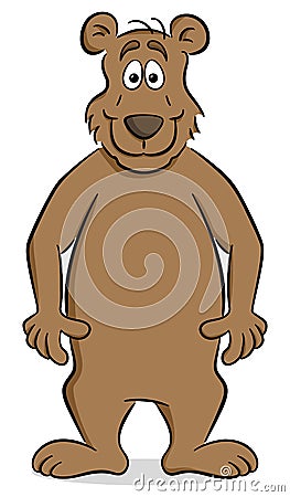 Standing cartoon bear Vector Illustration