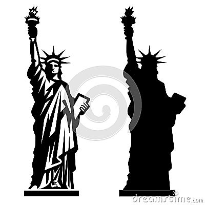 Vector illustration of the Statue of Liberty in New York City Vector Illustration