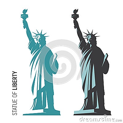 Vector illustration of the Statue of Liberty in New York City. S Vector Illustration