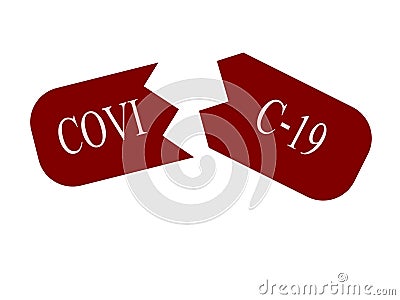Stoppage sign with virus inside, stop symbol with coronavirus, prohibition sign with covid 19, Stop Virus Cartoon Illustration