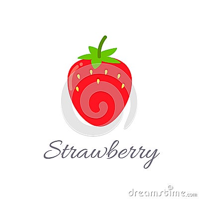 Strawberry icon with title Vector Illustration
