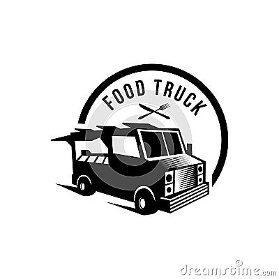 Vector illustration of street food truck graphic badge set. Food old logo design,EPS 8,EPS 10 Vector Illustration