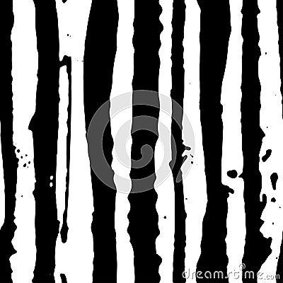 Vector Illustration striped seamless hand drawn pattern. Black and white Vector Illustration