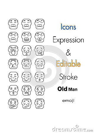 Vector illustration of stroke editable icons for Family Vector Illustration