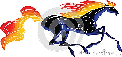 Vector illustration of a stylistic galloping horse Vector Illustration