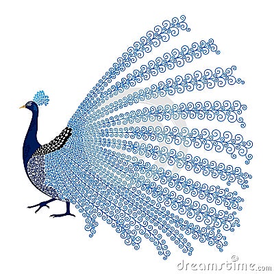 Vector illustration of stylized abstract peacock Vector Illustration