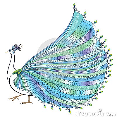 Vector illustration of stylized abstract peacock Vector Illustration