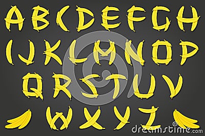 Banana Font Vector Illustration